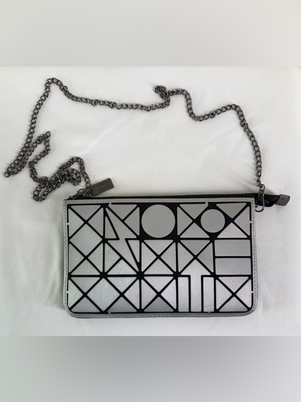 BAO BAO ISSEY MIYAKE FONT Silver Geometric Crossbody Bag - Convertible Clutch